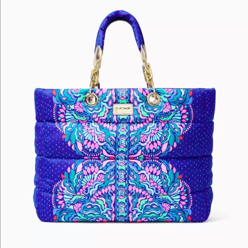 LILLY PULITZER PUFFER TOTE RARE NWT